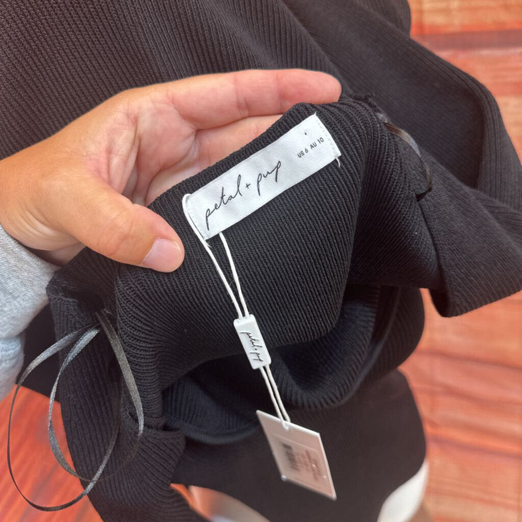 Petal + Pup Black Ribbed Dress