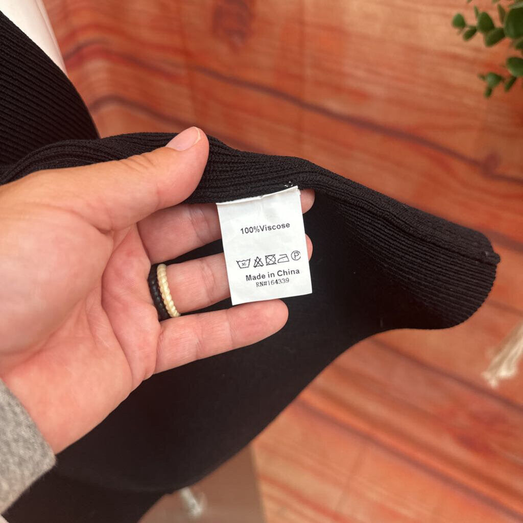 Petal + Pup Black Ribbed Dress