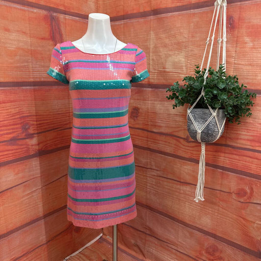 Laundry by Shelli Segal Sequin Striped Dress