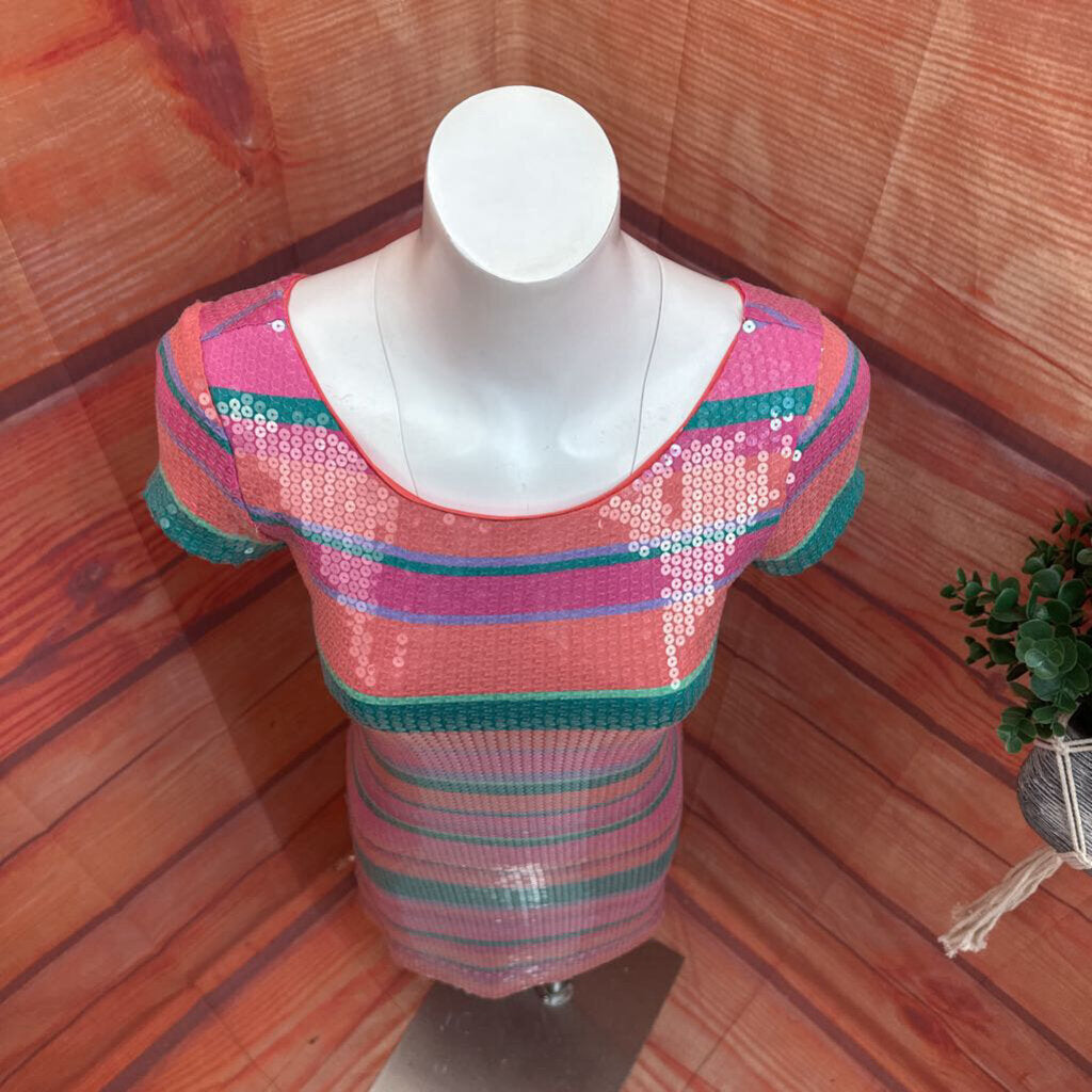 Laundry by Shelli Segal Sequin Striped Dress