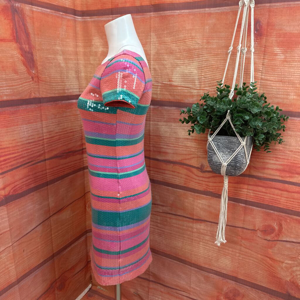 Laundry by Shelli Segal Sequin Striped Dress