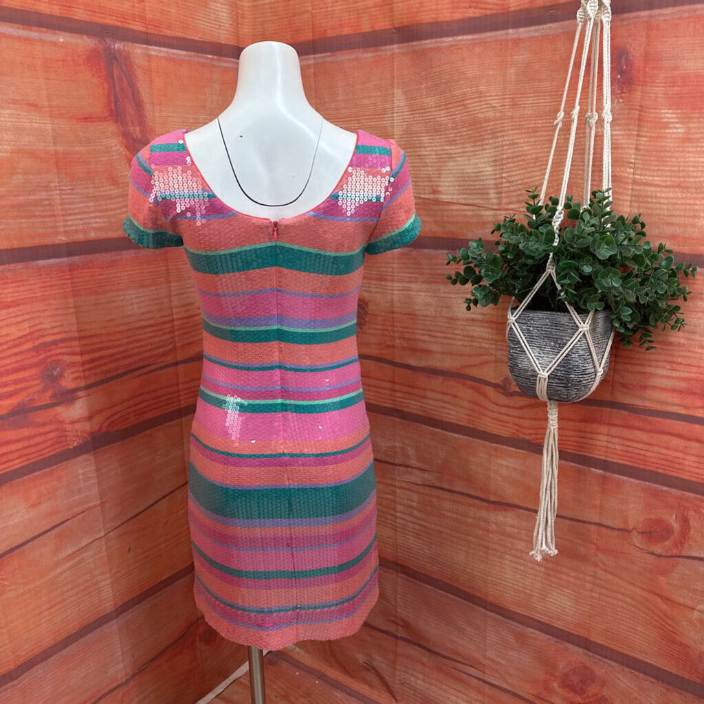 Laundry by Shelli Segal Sequin Striped Dress