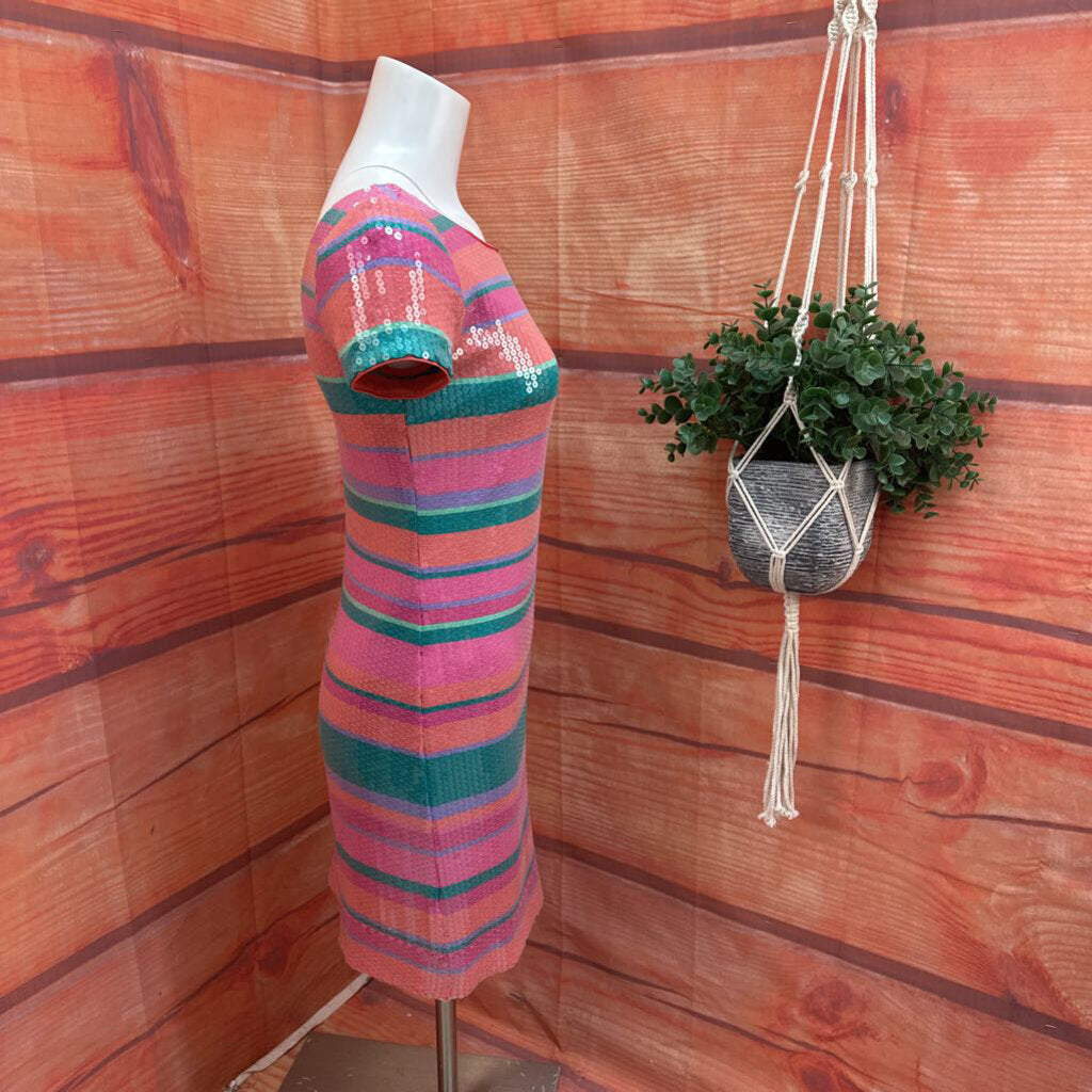 Laundry by Shelli Segal Sequin Striped Dress