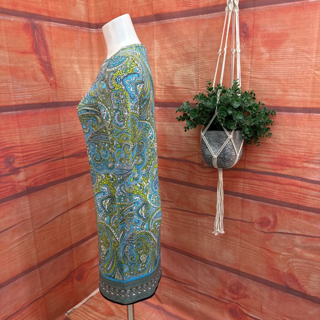 Michaels XS Blue and Green Paisley Print Top