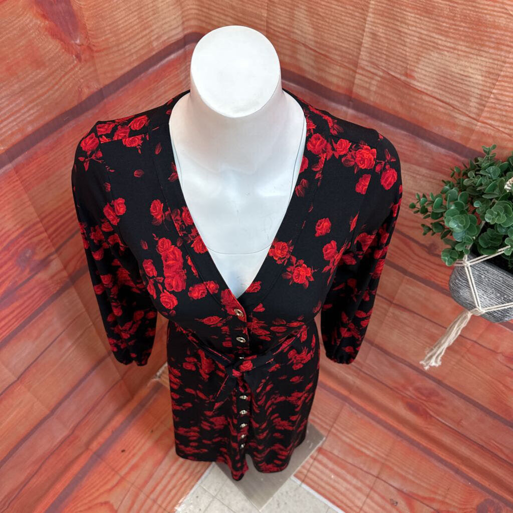 Michael Kors Floral Tie Neck Dress