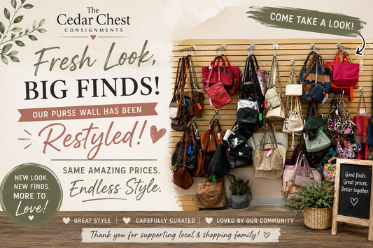 The Purse Wall Got a Glow-Up — Come See It!