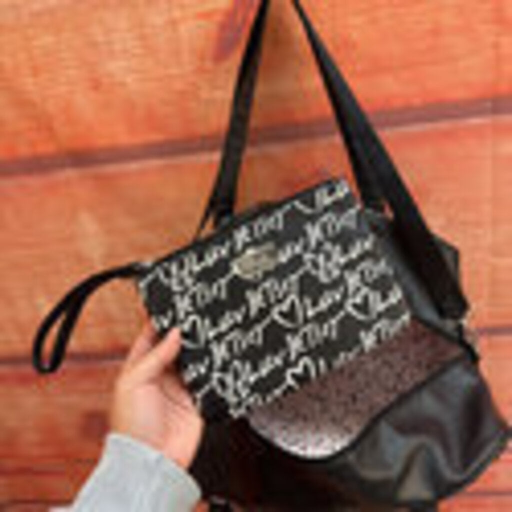 Luv Betsey Black and White Quilted Bag