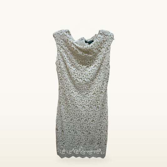 Lauren Ralph Lauren Lace Sheath Dress – Cream, Size 4P