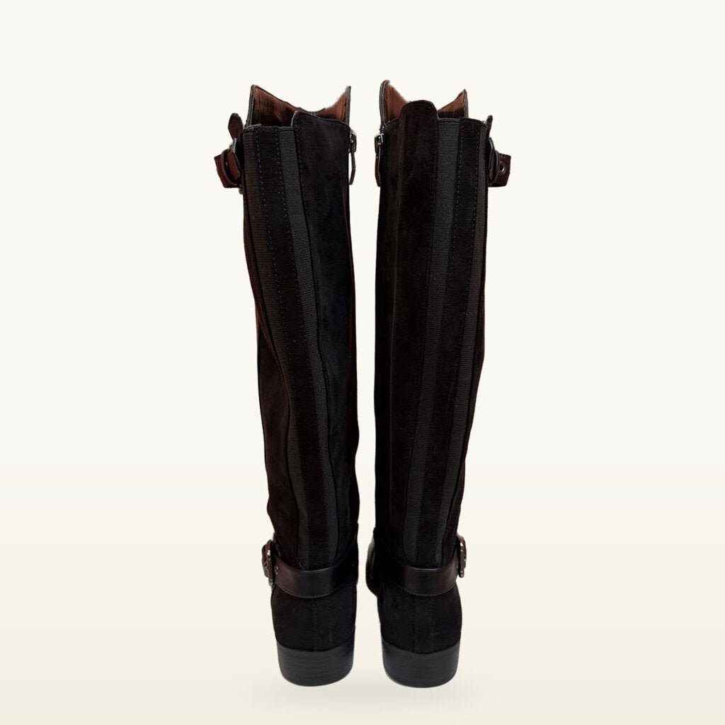 Liz Claiborne Black Knee-High Buckle Boots - 8.5