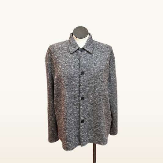 COS Gray Marled Button-Front Shirt - Large
