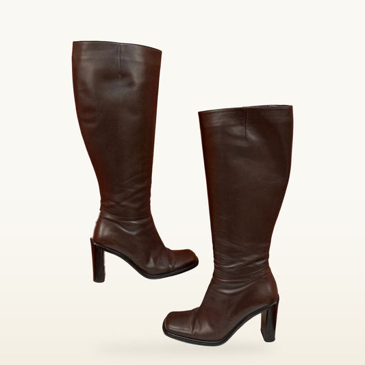 Via Spiga Brown Knee-High Heeled Boots - 7.5