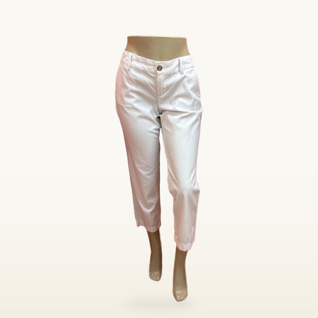 Lilly Pulitzer White Cropped Chino Pants - 8