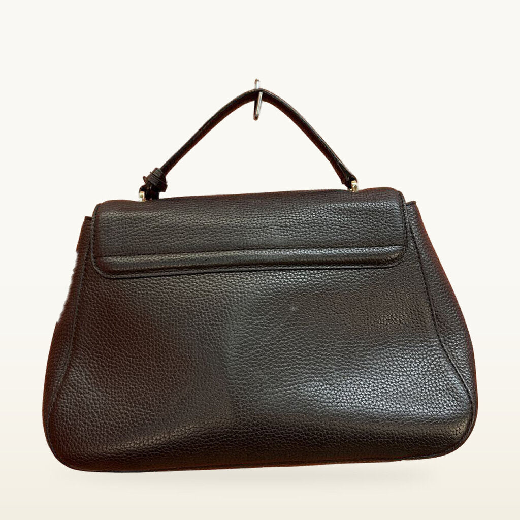 Kate Spade New York Black Pebbled Leather Top-Handle Flap Satchel