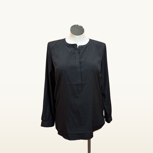 NYDJ Black Long-Sleeve Tunic Blouse - Large