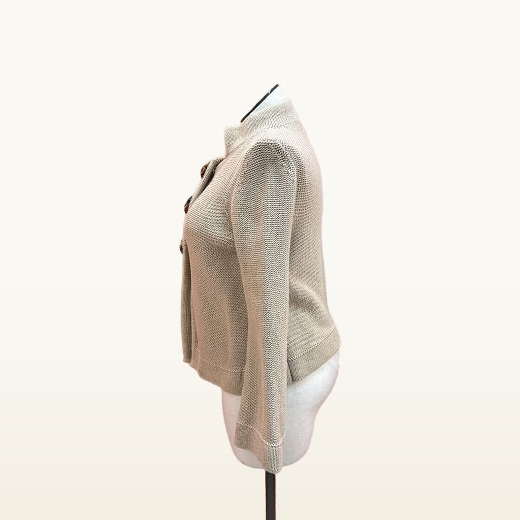 Roni Zilkha Tan Three-Button Knit Cardigan - Large