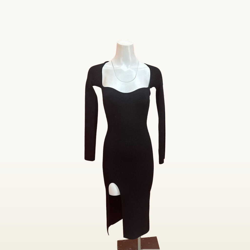 Petal + Pup Black Ribbed Dress