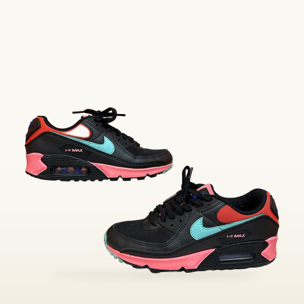 Nike Air Max 90 Black, Pink & Aqua Sneakers - 6.5