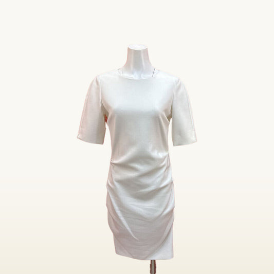 Eccoci White Ruched Dress - Size 6