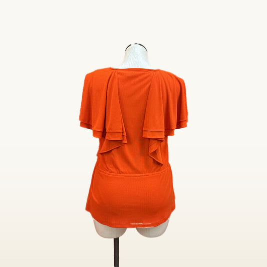 Lauren Ralph Lauren Orange Draped Top - Large