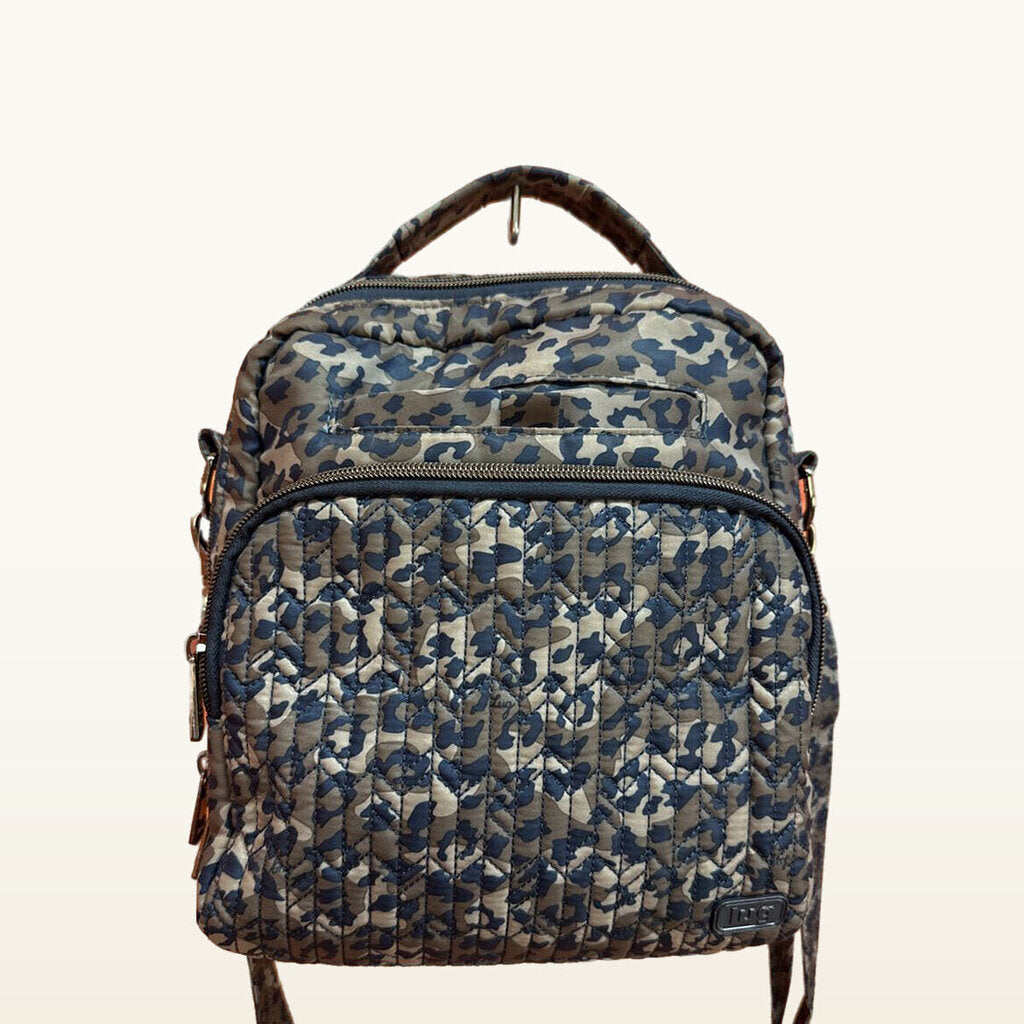 Lug Quilted Blue Camouflage Crossbody Bag