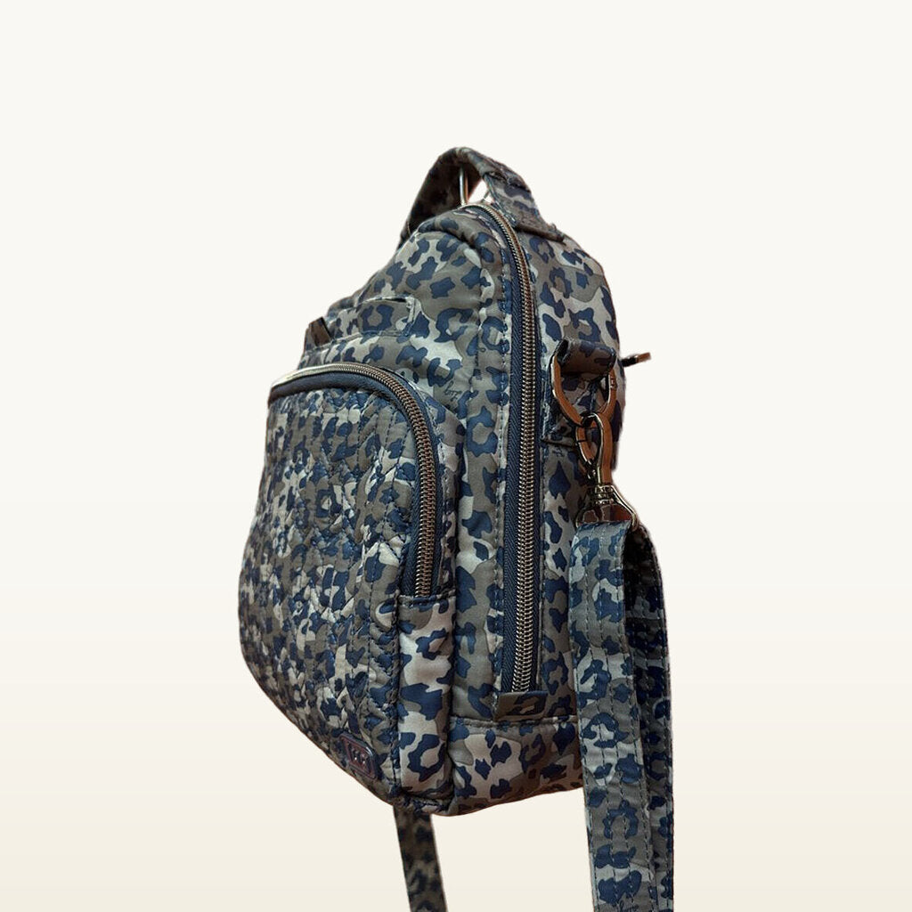 Lug Quilted Blue Camouflage Crossbody Bag
