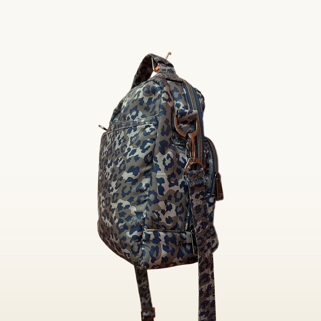 Lug Quilted Blue Camouflage Crossbody Bag
