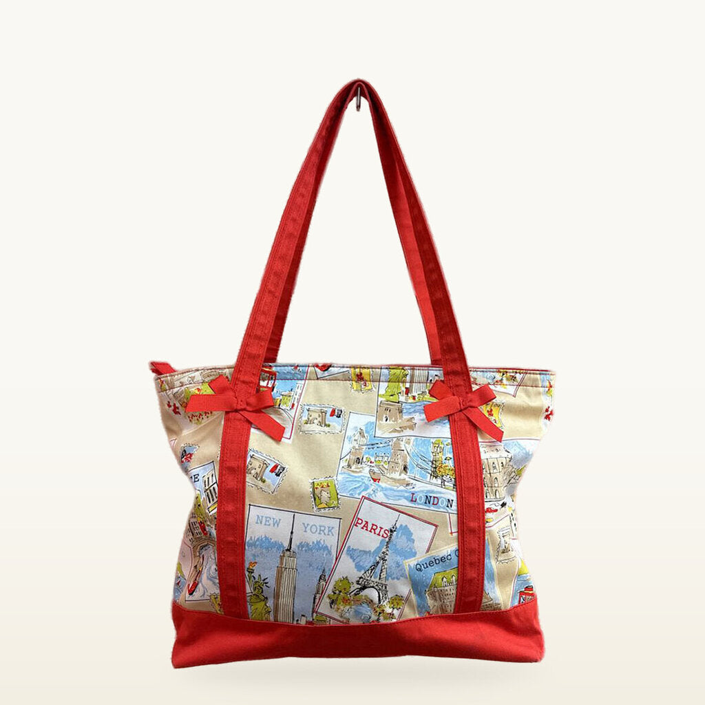 Talbots Map Print Tote Bag