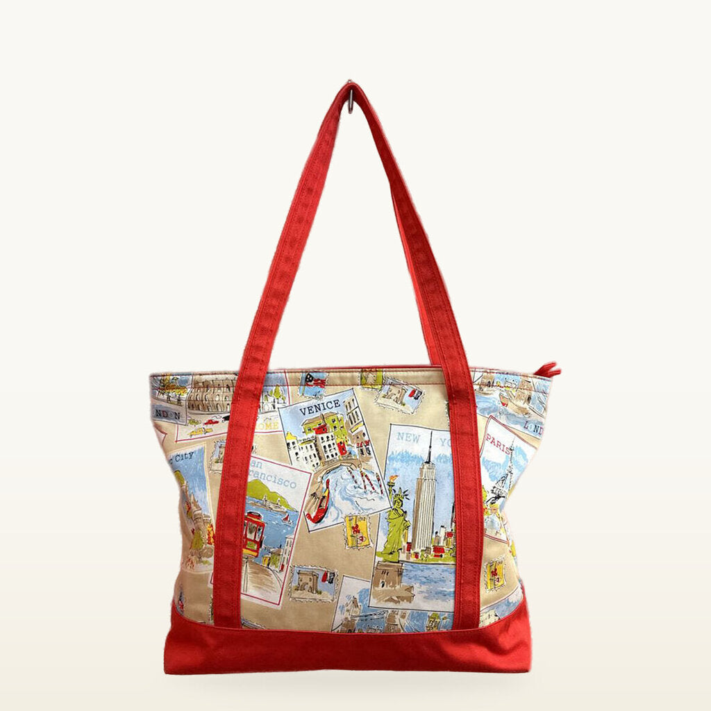 Talbots Map Print Tote Bag