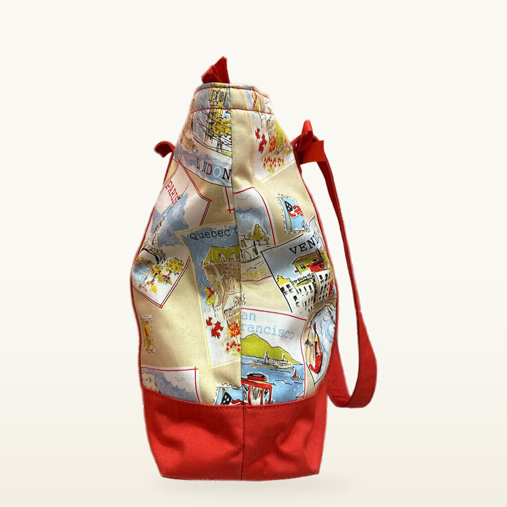 Talbots Map Print Tote Bag