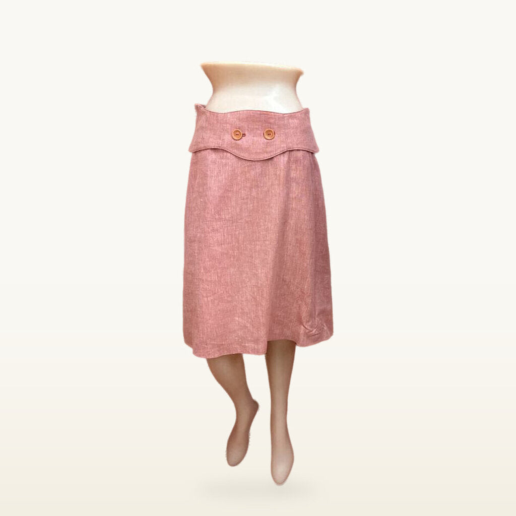 Luca Luca Pink Two-Button Skirt - Size 40 (Medium)