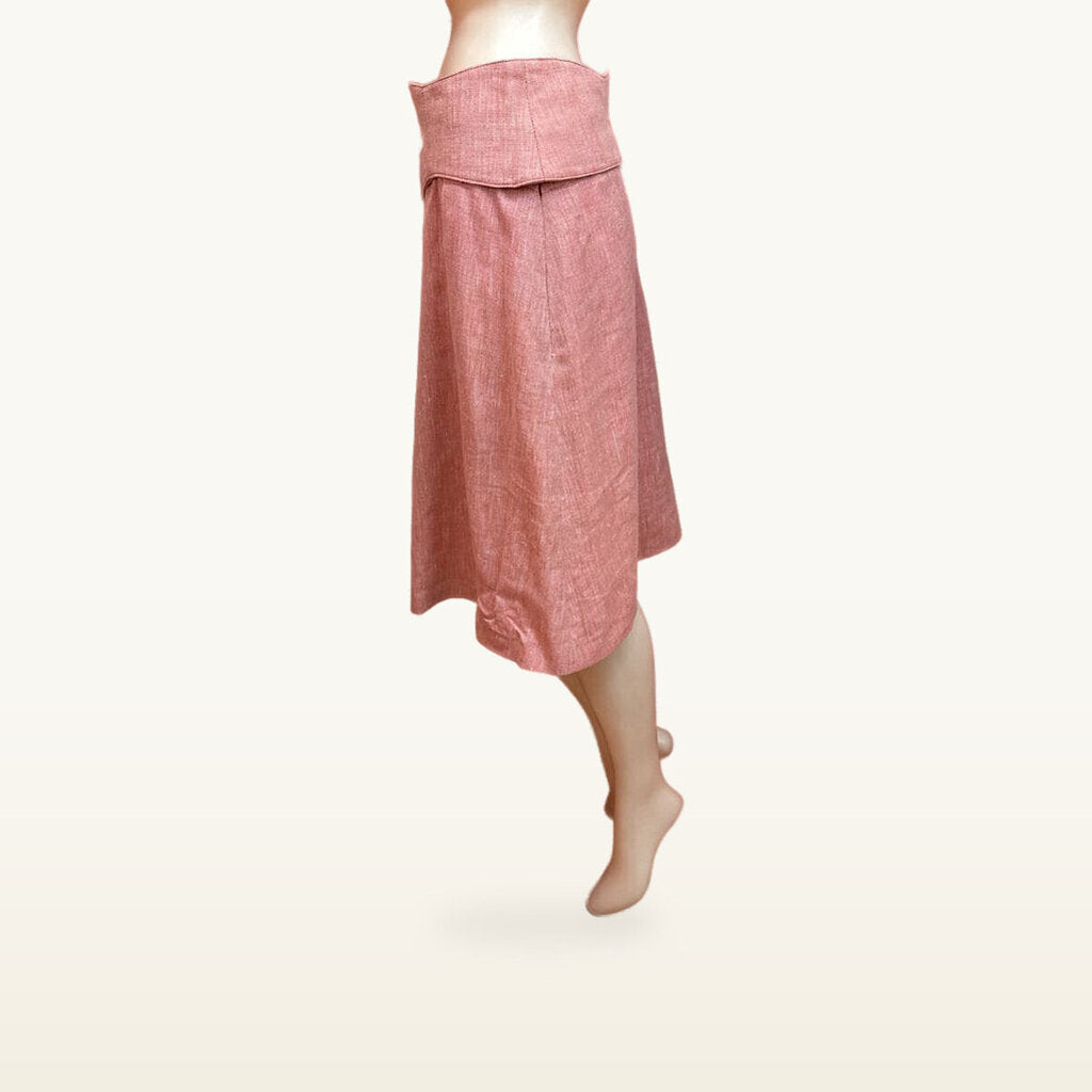 Luca Luca Pink Two-Button Skirt - Size 40 (Medium)