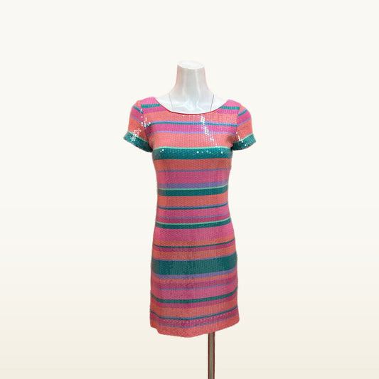 Laundry by Shelli Segal Multicolor Sequin Stripe Dress - 2