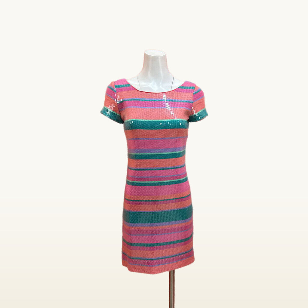 Laundry by Shelli Segal Sequin Striped Dress