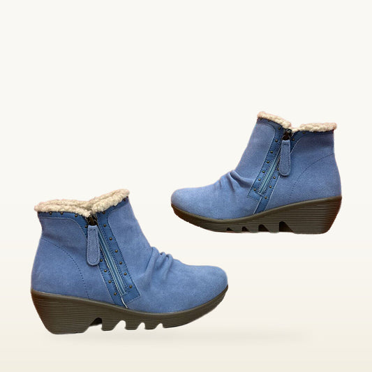 Skechers Blue Soft Boots with Fleece Lining