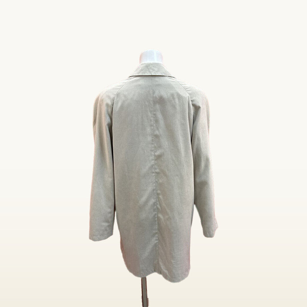 London Fog Beige Zip-Front Coat - Medium