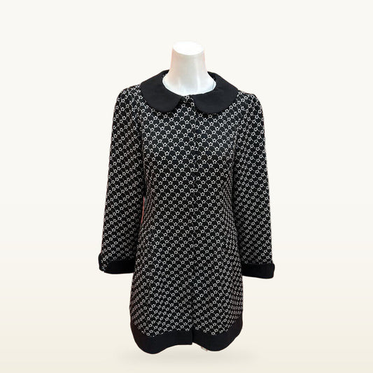 Savida Black and White Patterned Coat - Size 8