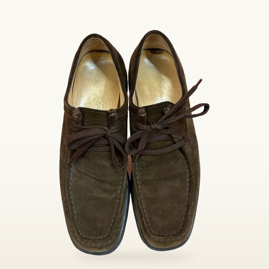 Men's Brown Moc-Toe Lace-Up Shoes - Size 10 1/2
