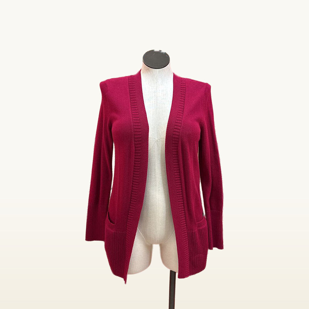 Talbots Pinkish Red Long Open-Front Cardigan - Large