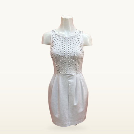 Club Monaco White Bead-Embellished Sleeveless Dress