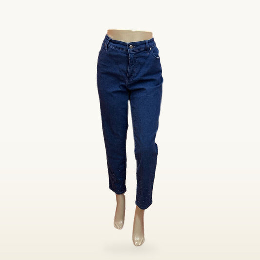 Talbots Dark Blue Embellished Slim Ankle Jeans - 14