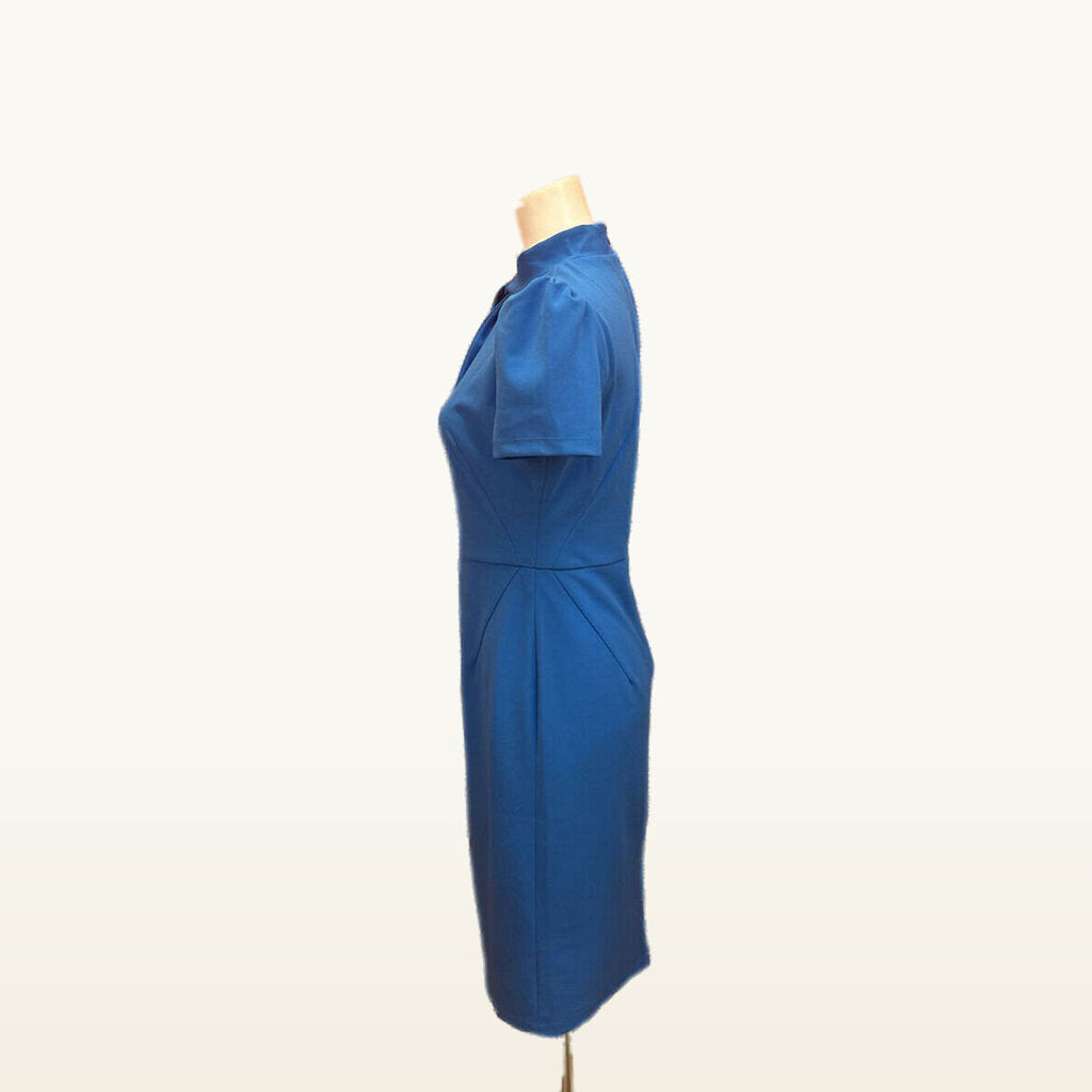 Maggy London Blue Tie-Neck Sheath Dress - 6