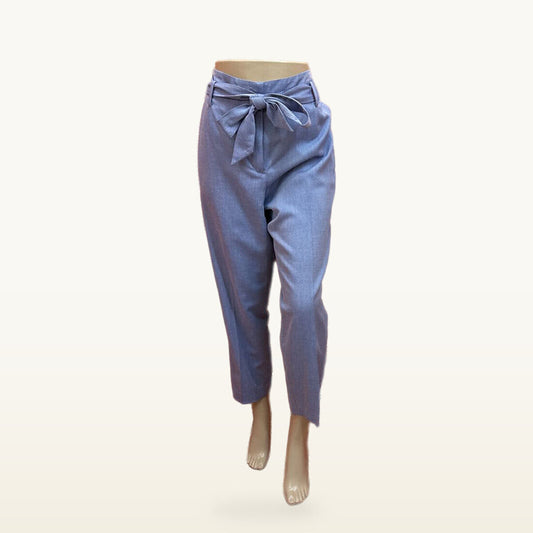 Talbots Blue Tie-Waist Paperbag Pants - 12
