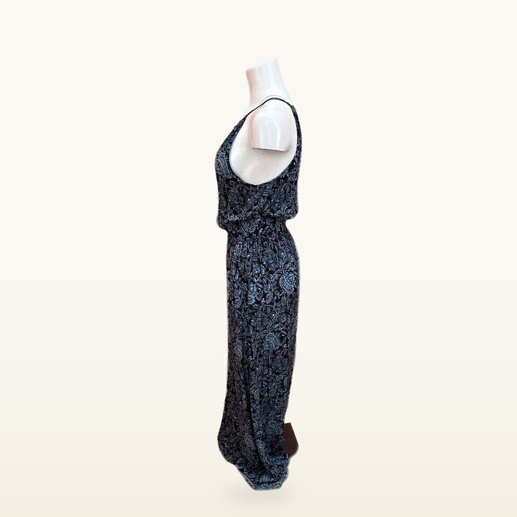 Lucky Brand Blue Paisley Maxi Dress - Small