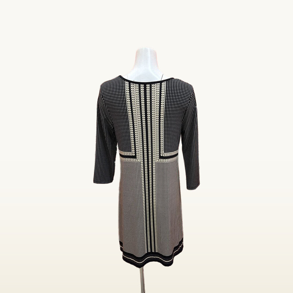 Max Studio Black and Cream Pattern Dress