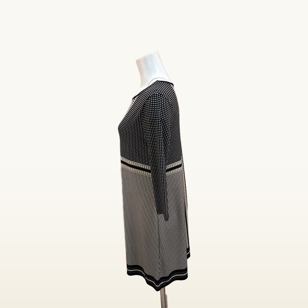 Max Studio Black and Cream Pattern Dress