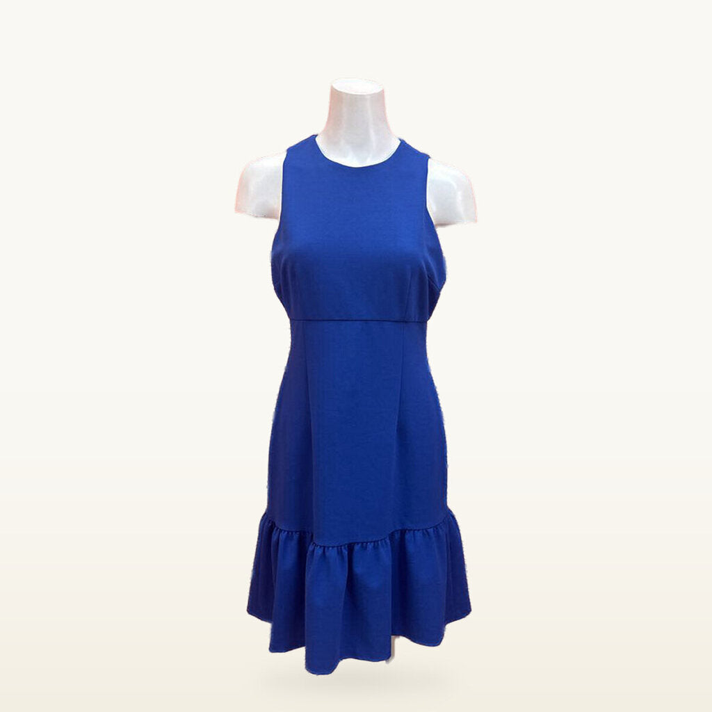 Donna Morgan Blue Sleeveless Ruffle-Hem Dress - 6