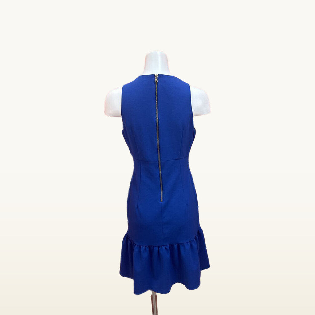 Donna Morgan Blue Sleeveless Ruffle-Hem Dress - 6