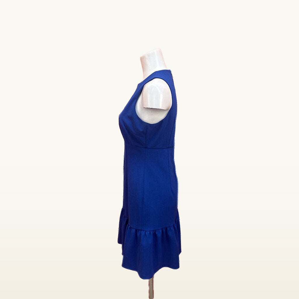 Donna Morgan Blue Sleeveless Ruffle-Hem Dress - 6