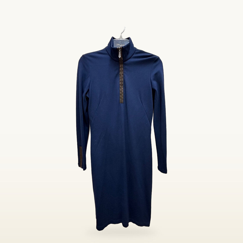 J.McLaughlin Quarter-Zip Knit Dress – Navy, Size XS