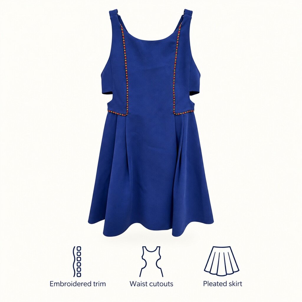 BCBGeneration Embroidered Cutout Dress – Navysea, Size 6 NWT